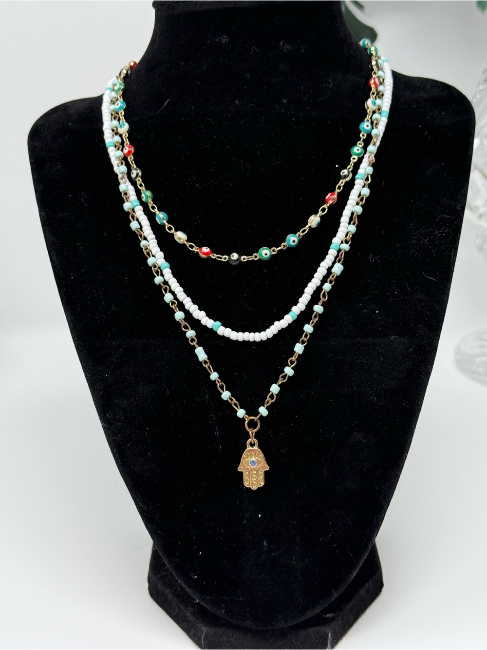 Women’s Boho Evil Eye Necklace Bundle